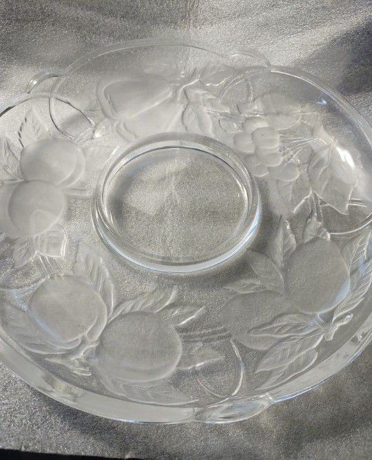 Vintage Rare Collectible Glass Chip And Dip Serving Platter