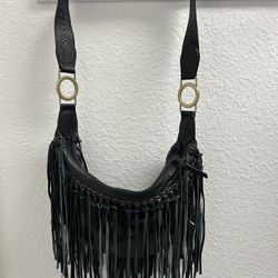 Kenneth Cole Leather Purse With Fringes