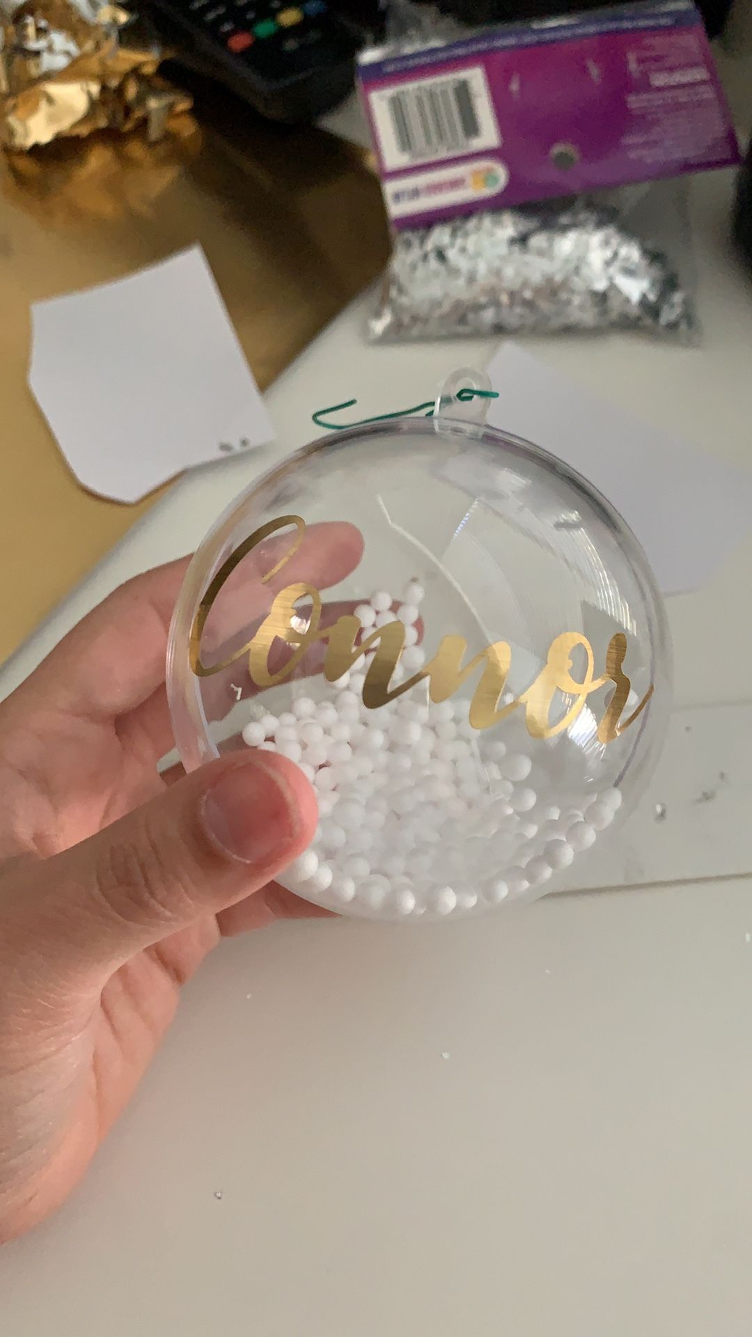 Christmas Ornament Clear Customs - Bolas De navidad Personalizadas