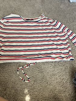 Girls Striped Long Sleeve Crop Too