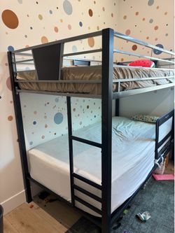 Twin medal Black bunk bed