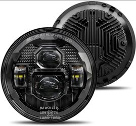 HWSTAR Pair New 1000% Bright Anti-glare 7 Inch Led Headlights Round Compatible Retails $143
