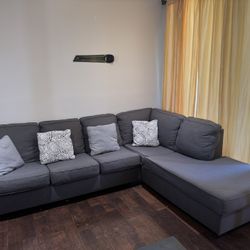 Living Spaces Couch McDade Graphite Sectional 114”