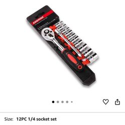 Egofine 12pcs 1/4 Inch Ratchet Socket Wrench Set 