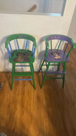 Kids Wood High Chairs 