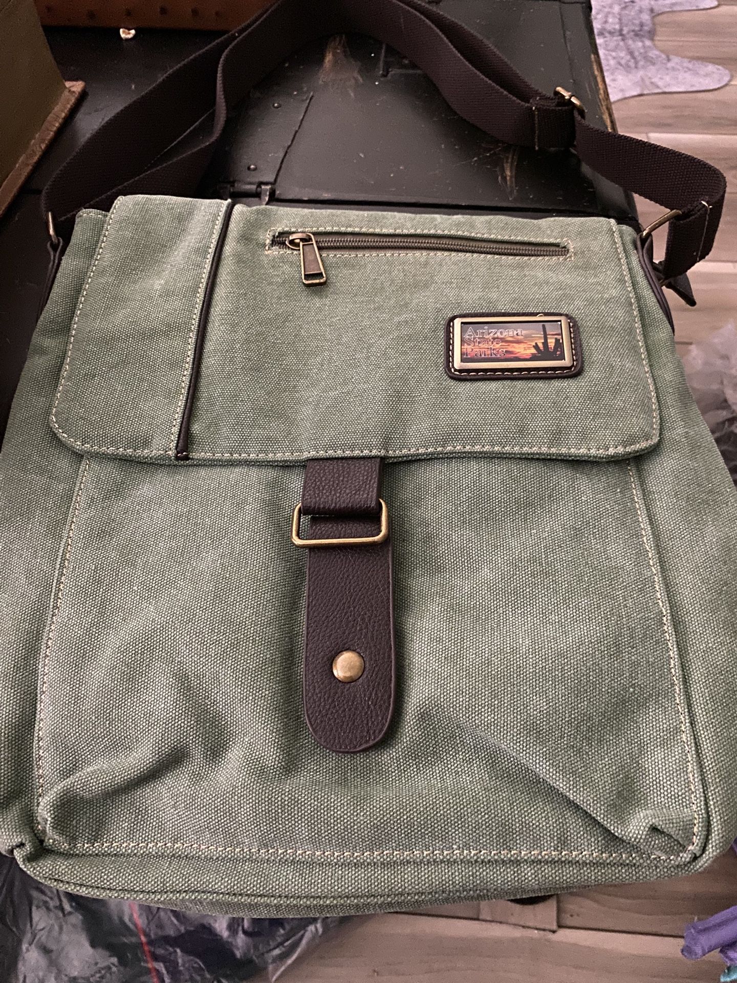 Canvas Cross Body Messenger Bag Purse Travel Organizer Green
