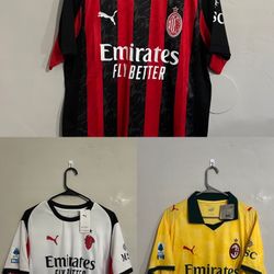 AC Milan 2025-26 Home Away 3rd Jersey (Medium Large XL)