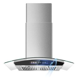 30" Wall Mount Range Hood, 800 CFM, Color Touch & Gesture Sensing
Tempered glass, LED lights, 3-speed fan, timer, ducted/ductless convertible, powerfu