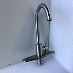 Single Hole High Arc Hot and Cold Kitchen Faucet .Single Or 3 Hole Sink.brush Nickel