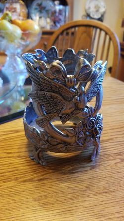 Lovebird Pewter/Metal Candle holder