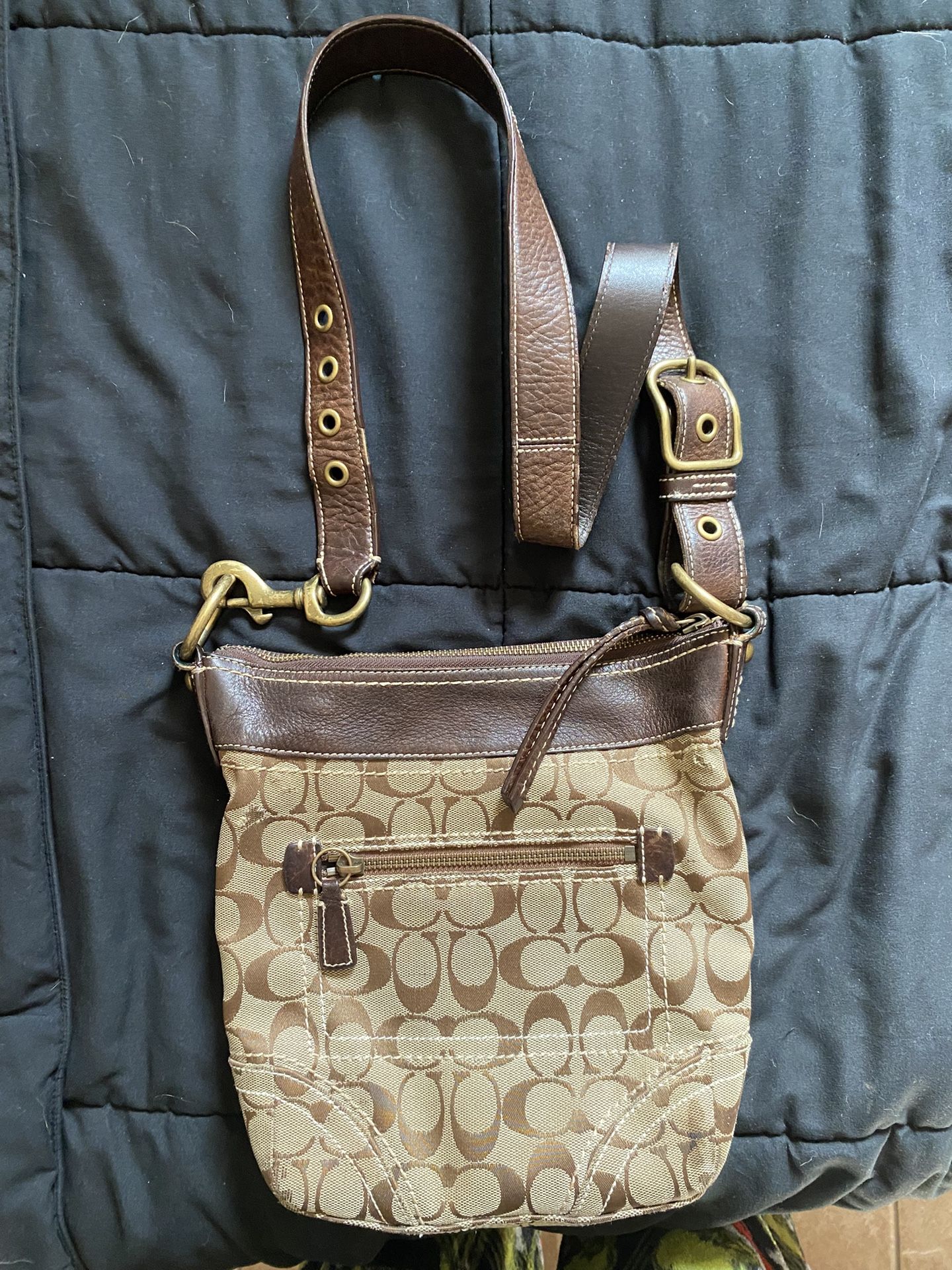 Coach 10403 Brown and Tan Messenger Bag Signature Design