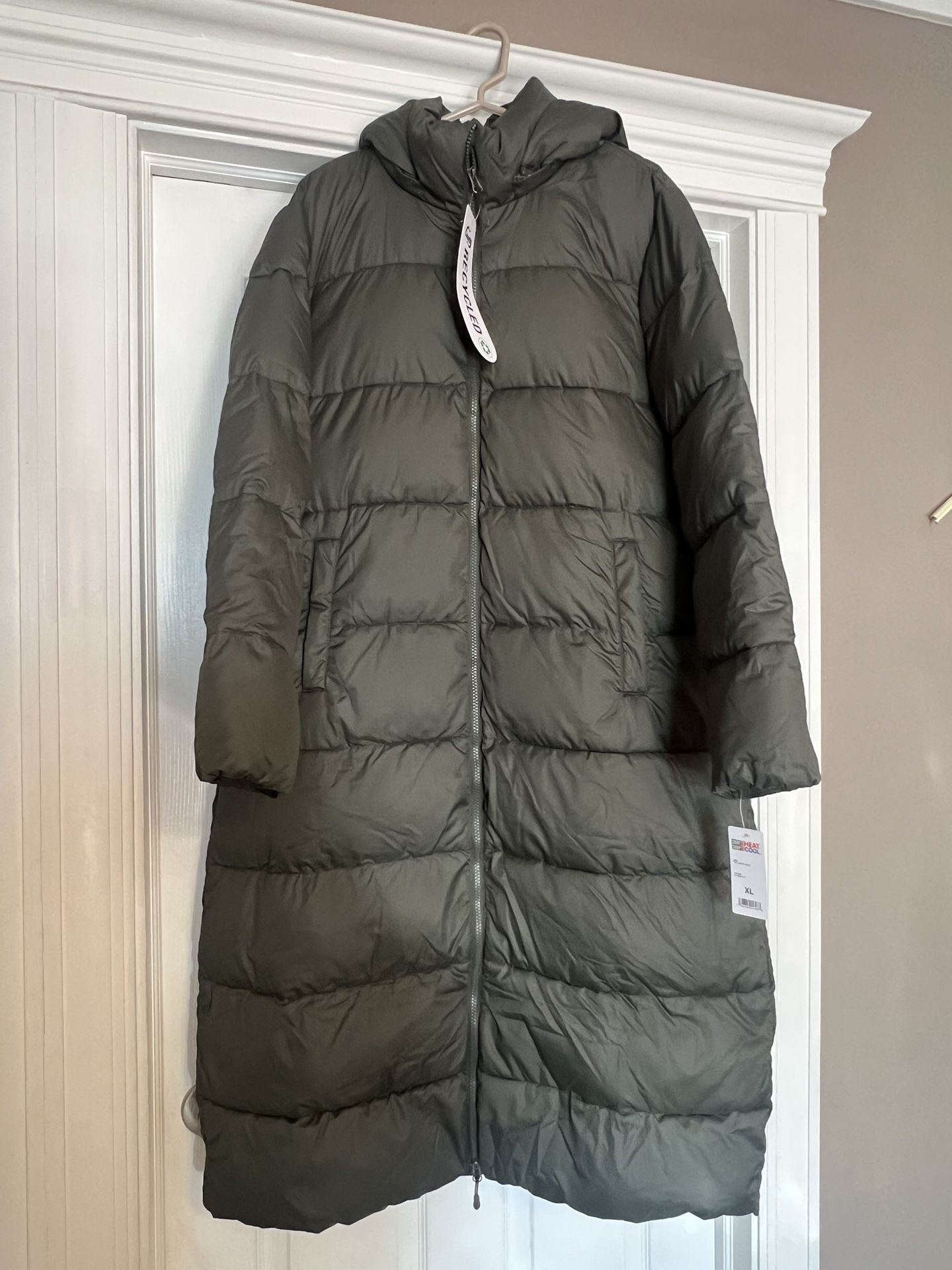 Women’s Long Puffer Coat w/ Removable Hood 