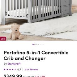 Portofino 5 -in-1 Convertible Crib And Charger 