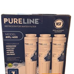 PURELINE Refrigerator Water Filter Model PL-400 / 3 Pack Kenmore Maytag New Shipping Available 