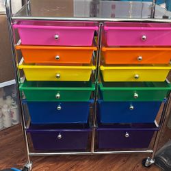 12 Drawer Rolling Cart. Moving Sale 