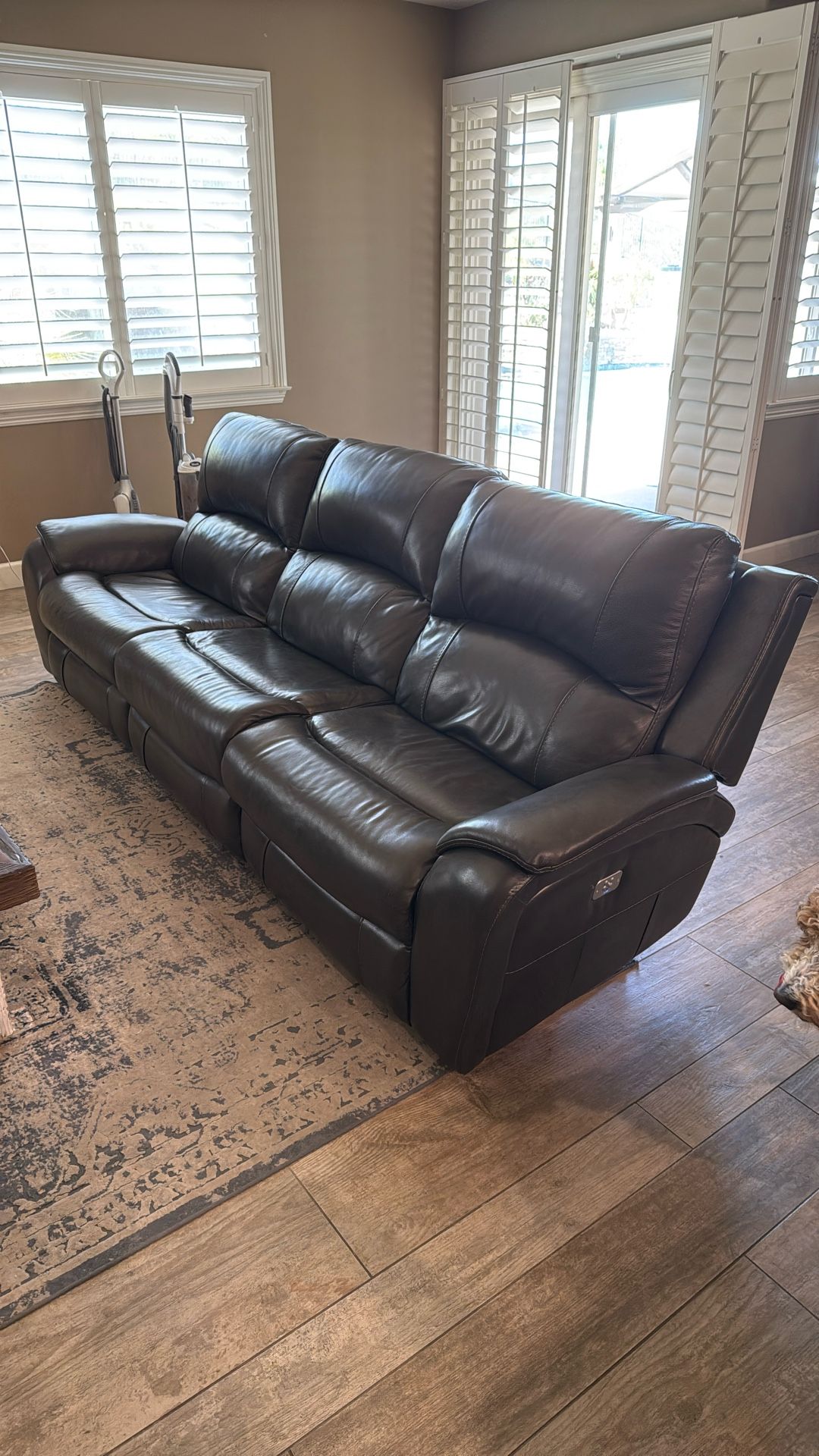 Leather Electric Recliner Couch