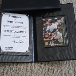Roberto Alomar Autographed Baseball Card Toronto Blue Jays  Mlb