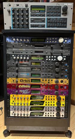 E-mu Akai or Ensoniq rack samplers or  synths