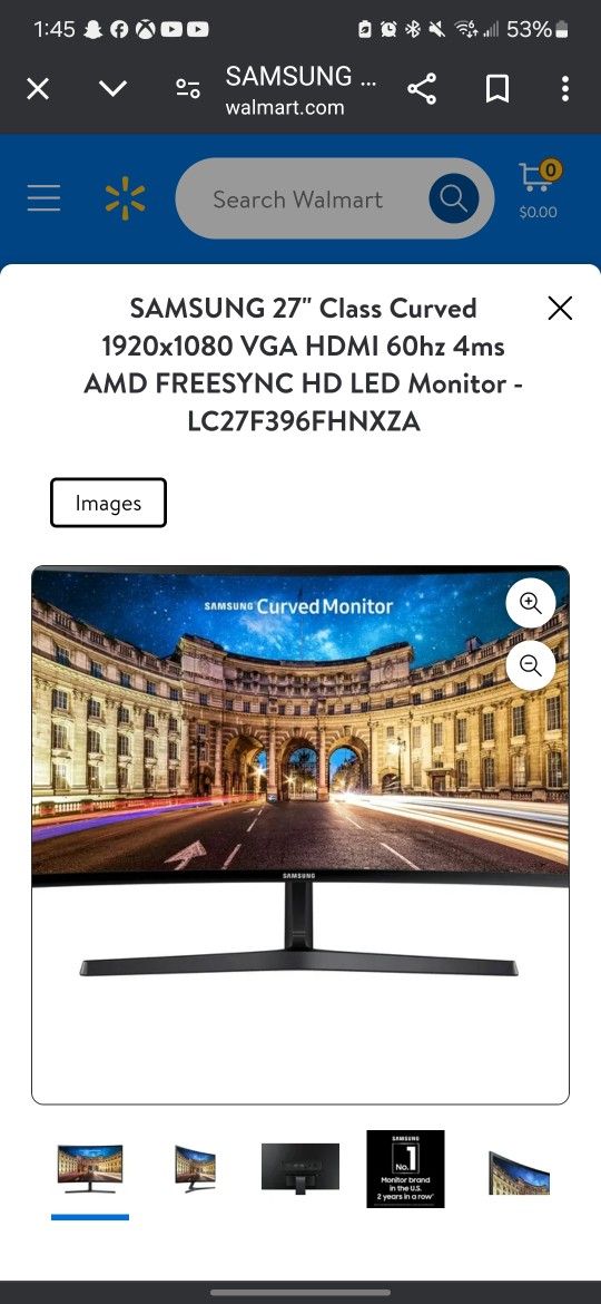 27" Samsung Curved Monitor