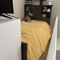 Living Spaces Twin Size Box Spring & Bed Frame