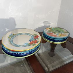 Big And Small Floral Plates