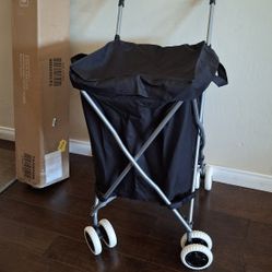  Folding Shopping Cart with Water-Resistant Removable Canvas Bag
 For Food Or Clothes 