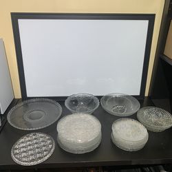 Huge Antique Crystal Serving Bundle: Bowls & Plates