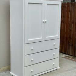 Solid Wood White Wardrobe Closet 