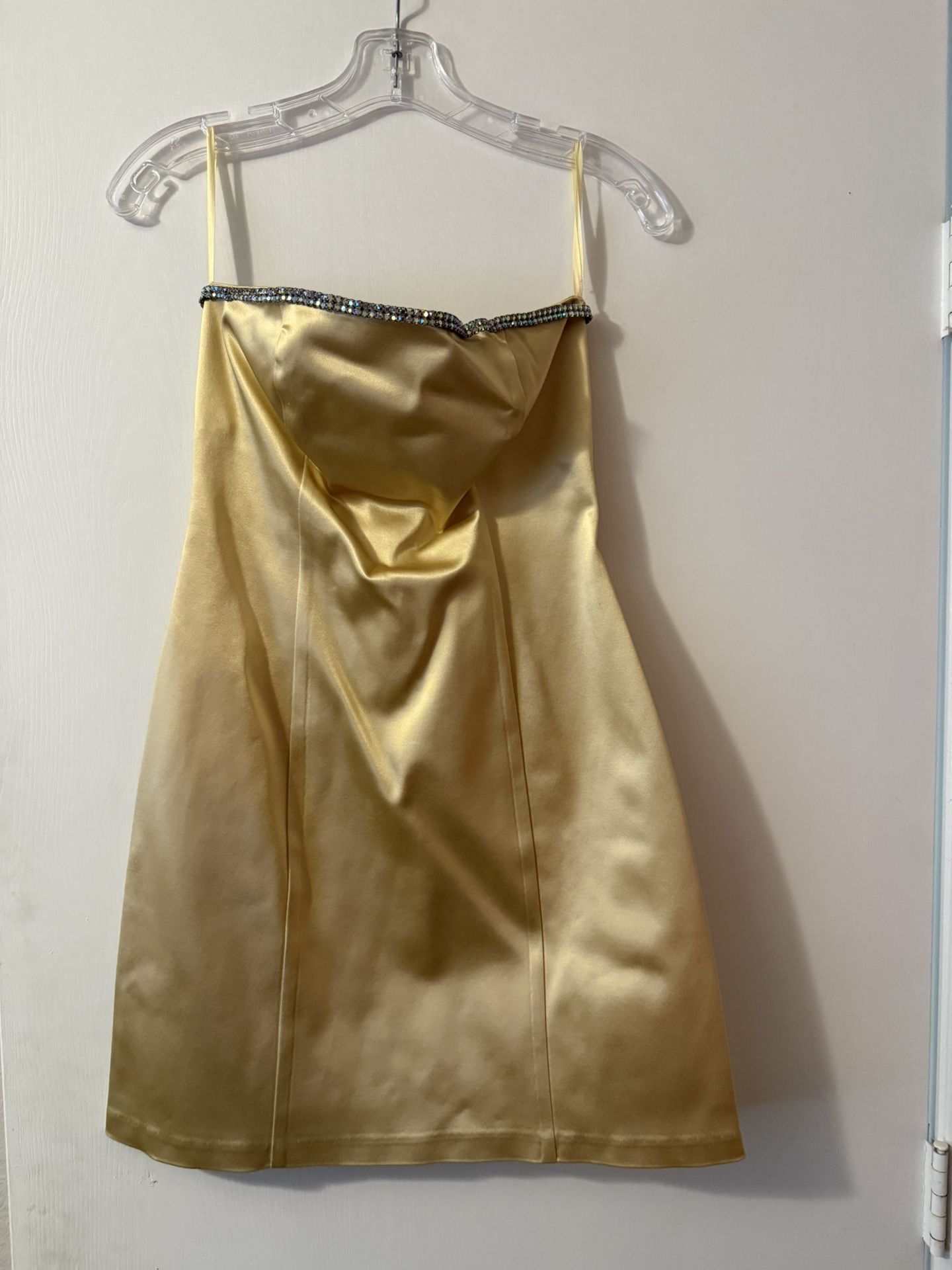 Gold Sheath Strapless Dress