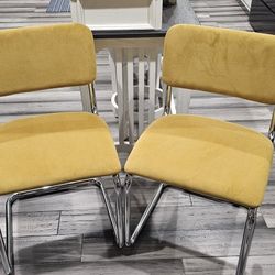 Set Of Two Walsh Velvet Dining Chairs