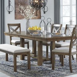 Moriville Grayish Brown Dining Room Set

