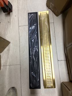 24” 30” linear drains in matte black brushed gold stainless steel construction super heavy anti rust new ready for pick blowout sale