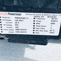 Coleman Powermate Generator 