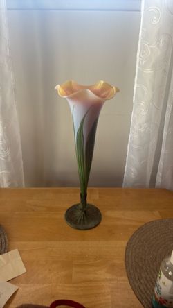 Tiffany-Style Favrile Glass Trumpet Vase