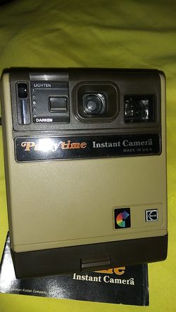 Vintage party time instant camera