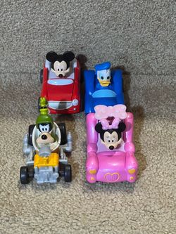 Disney Mickey Minnie Goofy Donald Duck die cast roadster Toy Cars Set