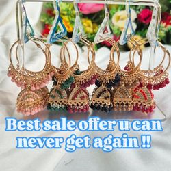 Beautiful Jhumka Earrings, Indian Jewelry, Pakistani Jewelry 