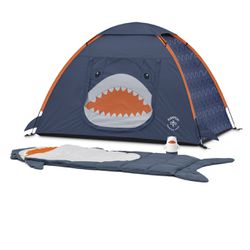 Firefly! Outdoor Gear Finn the Shark Kid's Camping Combo (One-Room Tent, Sleeping Bag, Lanter