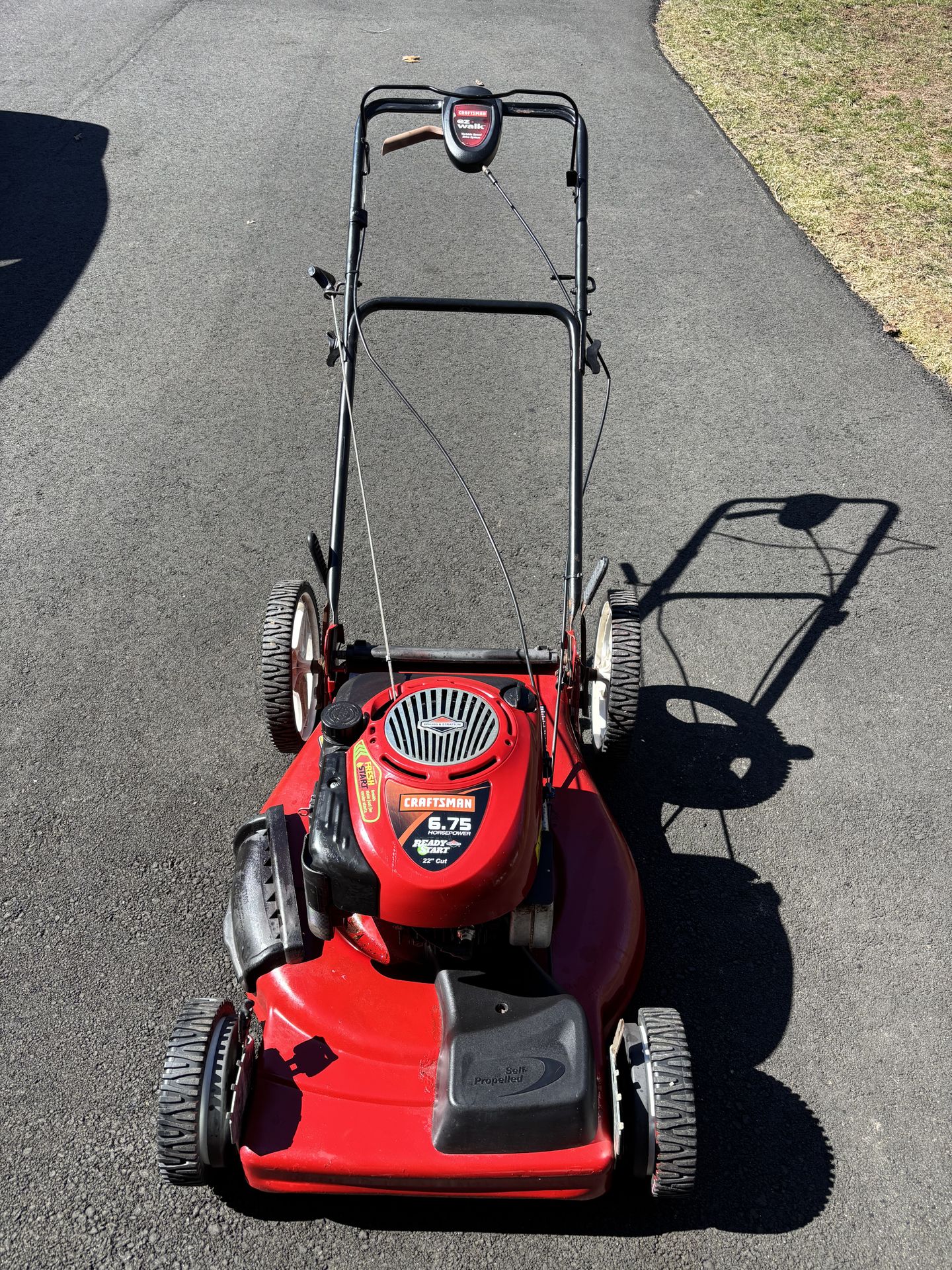 Craftsman 22” self propelled lawn mower, needs carb work