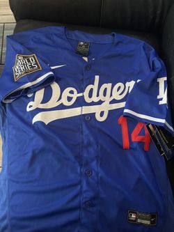 LA Dodgers Mens Enrique (Kike) Hernandez Blue #14 Jerseys