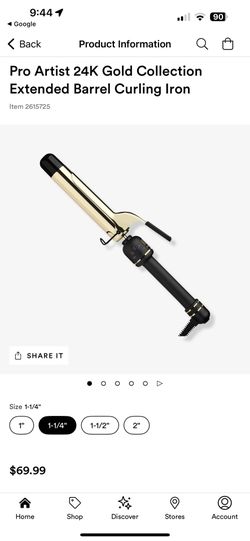 HOT TOOLS 1 1/4” 24k PRO Curling Iron