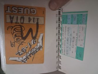 Metallica Lawn passes from 1992-93 tours and stubs.