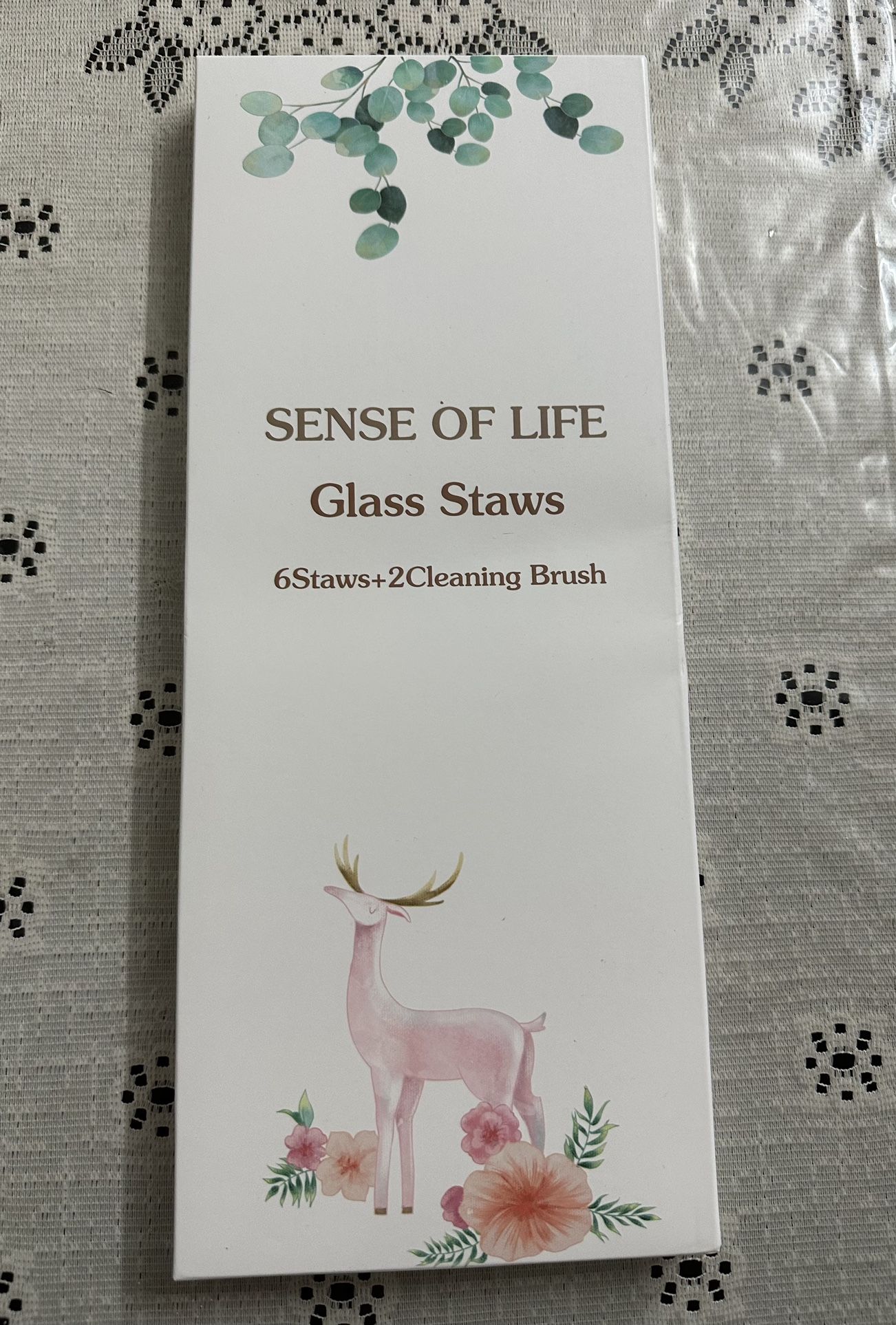 Reusable Straw for 40 oz 30 oz Cup Tumbler 6 Straw Pack Clear Glass Straw with cleaning brush
