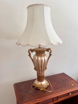 Ornate Gold and Silver Urn Table Lamp