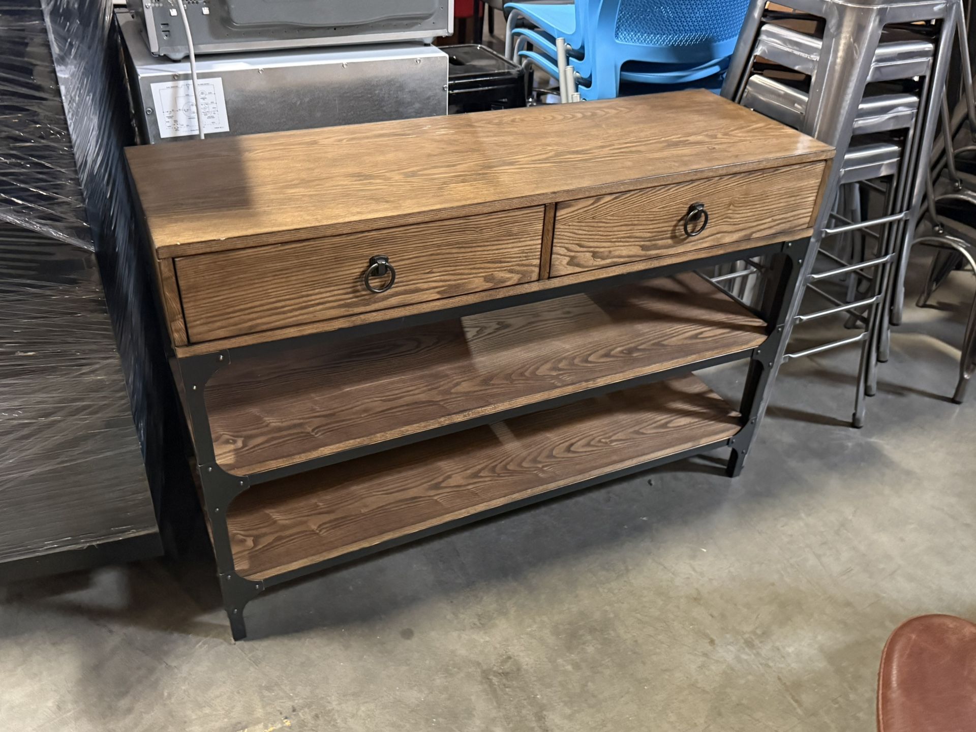 Wood & Metal Console Table – Excellent Condition!