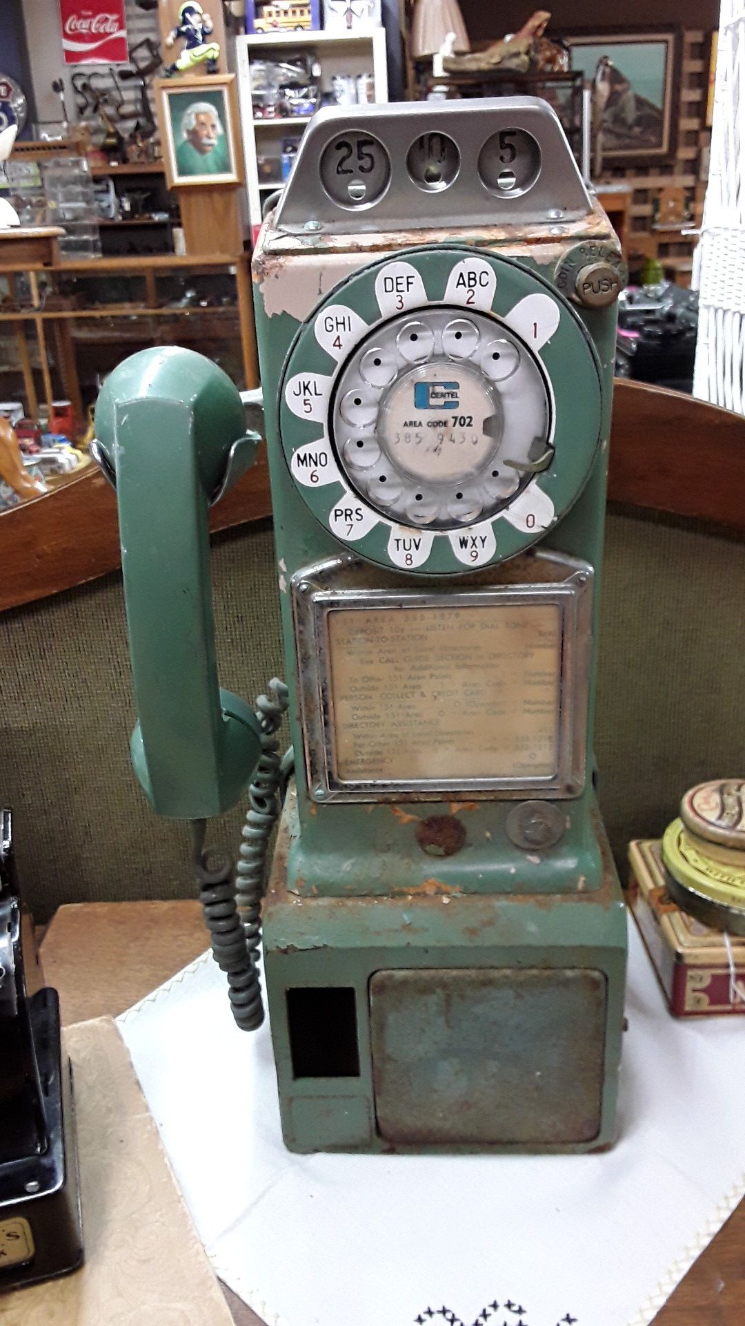 Vintage rotary pay phone