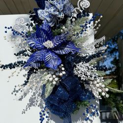 Blue Custom Christmas Wreath 