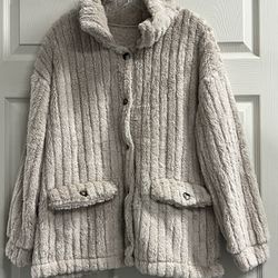 SHEIN Curve Ivory Button Up Jacket - Size XL - NWT