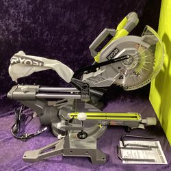 🛠🧰RYOBI 15 Amp 10” Corded SLIDING Compound Miter Saw w/LED Cutline Indicator-LIGHTLY USED!-$190!🛠🧰