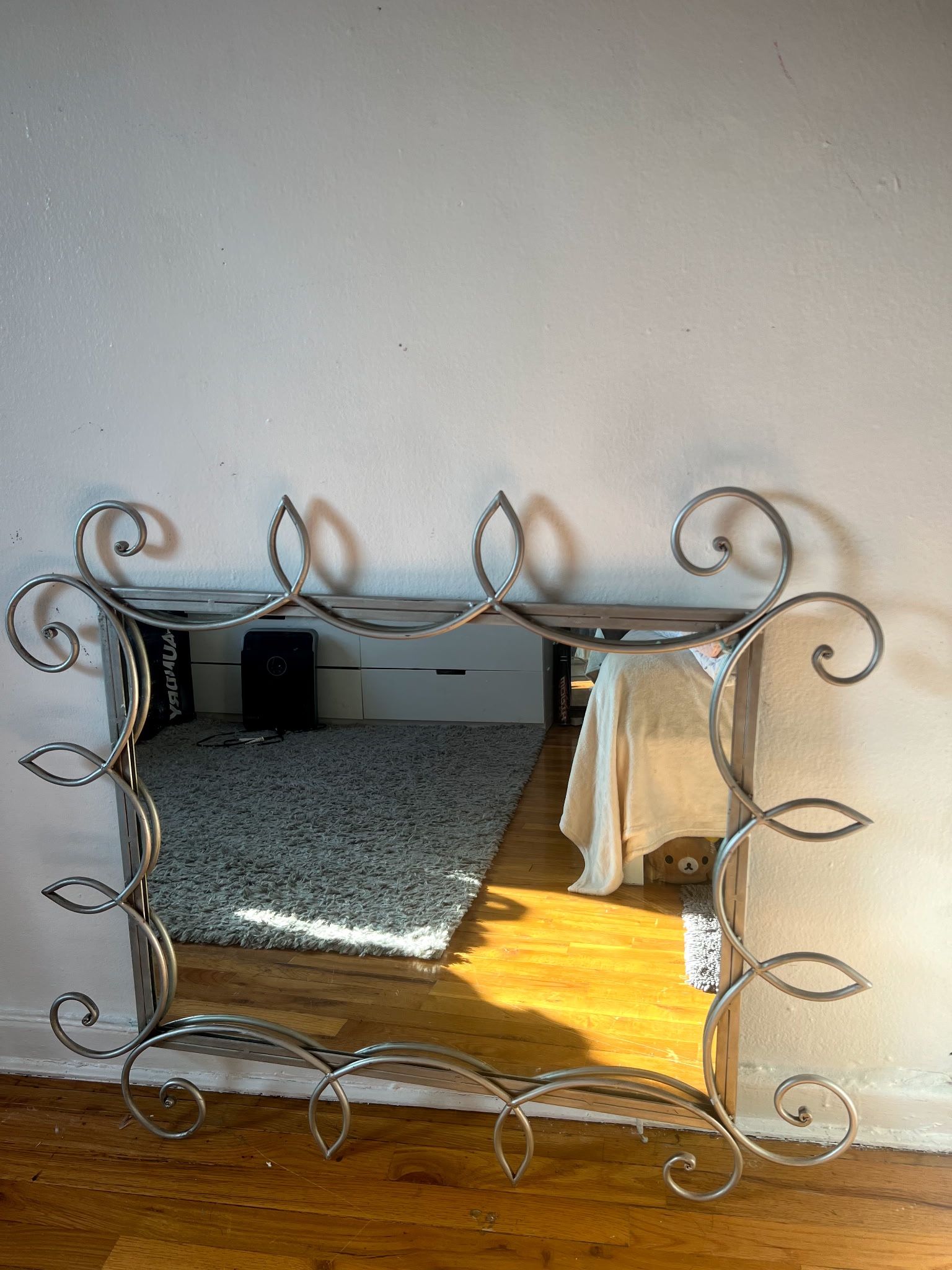 renwildecor abstract silver mirror